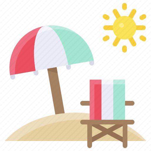 Beach, beach chair, sand, summer, umbrella icon - Download on Iconfinder