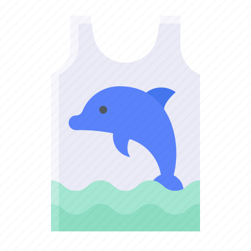 Dolphin, fashion, sleeveless shirt, summer icon - Download on Iconfinder