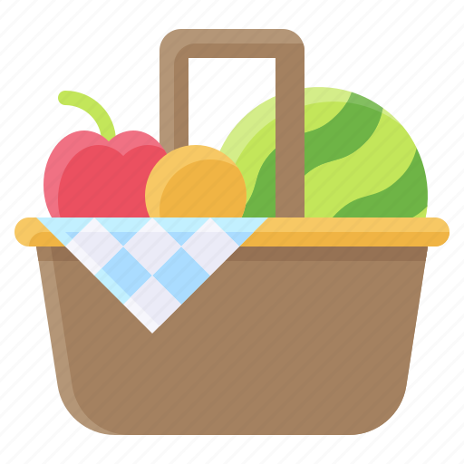 Basket, food, fruit, picnic, summer icon - Download on Iconfinder