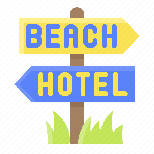 Beach, direction, hotel, sign, summer, travel icon - Download on Iconfinder