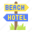 beach, direction, hotel, sign, summer, travel 