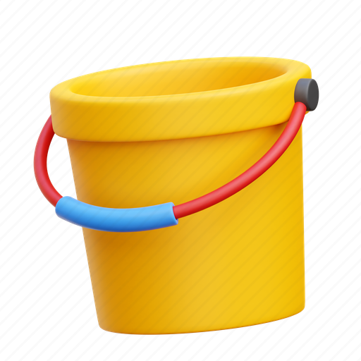 Bucket, basket, sand bucket, beach, water 3D illustration - Download on Iconfinder