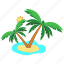 nature, palm, relaxation, tree, tropical, vacation, wave 