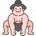 sumo, attack, crouch, stance, gesture