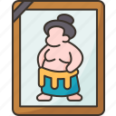 sumo, poster, japanese, wrestler, athlete