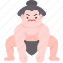 sumo, attack, crouch, stance, gesture