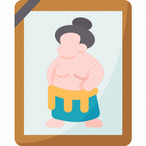 Sumo, poster, japanese, wrestler, athlete icon - Download on Iconfinder