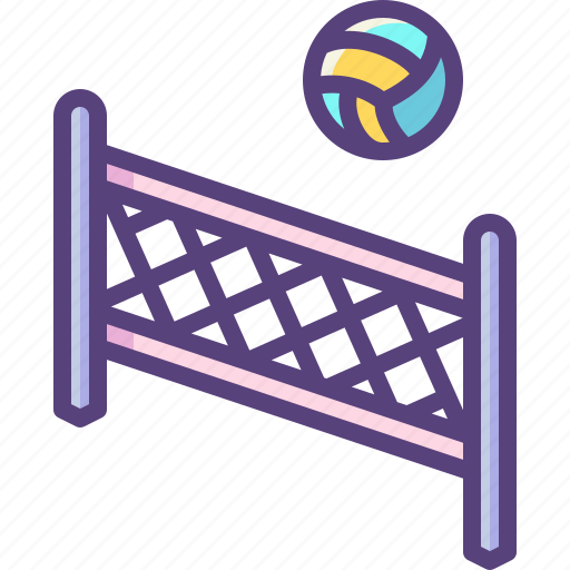 Beach, volleyball, ball, net, fun, activity, game icon - Download on Iconfinder