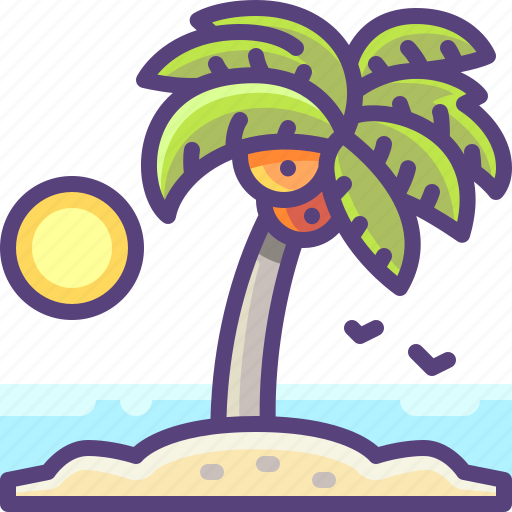 Palm, tree, beach, island, ocean, summer, vacation icon - Download on Iconfinder