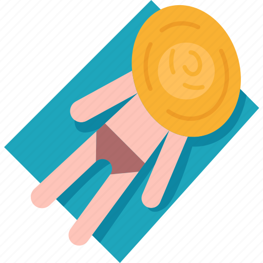 Sunbathing, beach, relax, summer, lifestyle icon - Download on Iconfinder