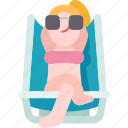 sunbathing, chair, relaxation, summer, lifestyle