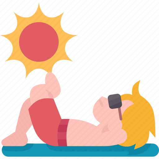 Sunbathing, summer, vacation, relax, outdoor icon - Download on Iconfinder