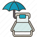 chair, lounge, umbrella, relax, outdoor