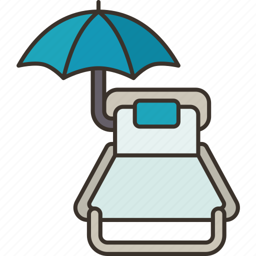 Chair, lounge, umbrella, relax, outdoor icon - Download on Iconfinder