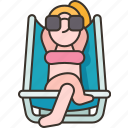 sunbathing, chair, relaxation, summer, lifestyle
