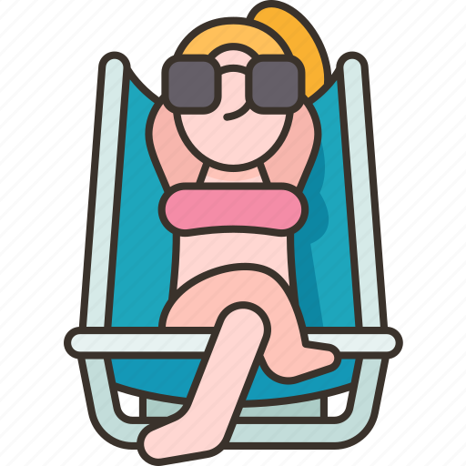 Sunbathing, chair, relaxation, summer, lifestyle icon - Download on Iconfinder