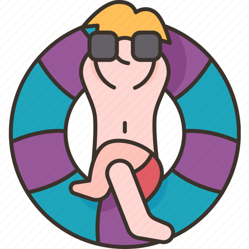 Sunbathing, pool, float, inflatable, relax icon - Download on Iconfinder