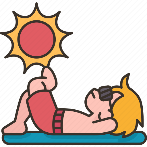 Sunbathing, summer, vacation, relax, outdoor icon - Download on Iconfinder