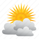 cloud, forecast, partly, summer, sun, sunny, weather