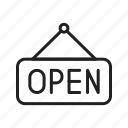 open sign, 24 hours, clock, hours, service