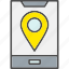 mobile, map, pin, location, gps 