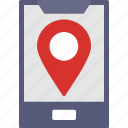 mobile, map, pin, location, gps