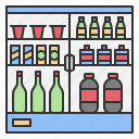 beverage, drink, refrigerator, chiller, shelf, supermarket, store, market, grocery