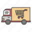 truck, delivery, transportation, cart, shopping, supermarket, store, market, grocery 