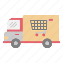 truck, delivery, transportation, cart, shopping, supermarket, store, market, grocery
