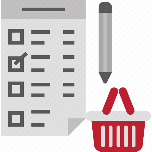 Checklist, items, list, miscellaneous, paper, pencil, supermarket icon - Download on Iconfinder