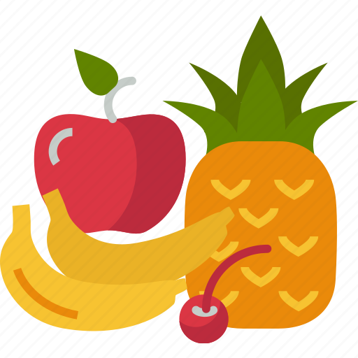 Fruit, healthy, banana, pineapple, cherry, vegetarian, fresh icon - Download on Iconfinder
