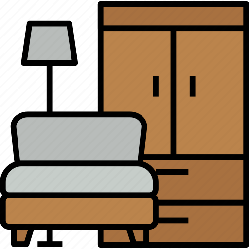 Armchair, furniture, lamp, sofa, wardrobe, cabinet, interior icon - Download on Iconfinder