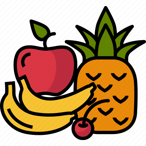 Diet, fruit, healthy, banana, pineapple, vegetarian, fresh icon - Download on Iconfinder