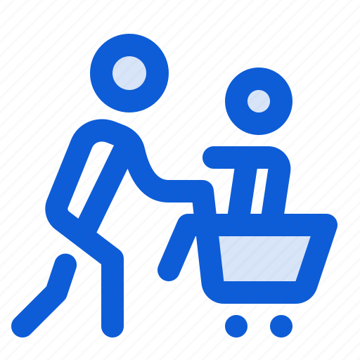 Shopping, cart, sitting, kid, trolley, man, child icon - Download on Iconfinder