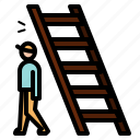 walking, ladder, belief, badluck, unlucky, superstition, walking under a ladder 