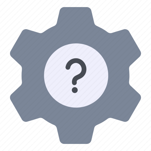 Cog, gear, help, question, setting icon - Download on Iconfinder