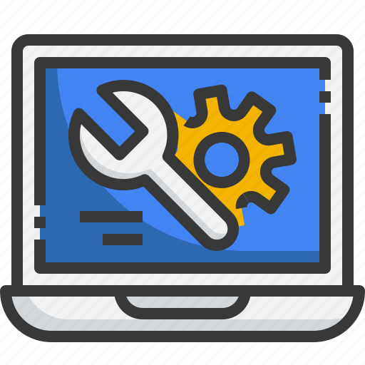 Laptop, technical, setting, gear, customer, support icon - Download on Iconfinder