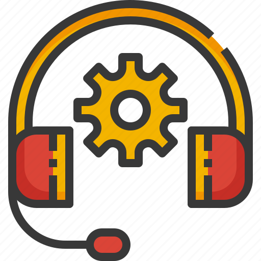 Tech, support, headphone, gear, technical, service icon - Download on Iconfinder
