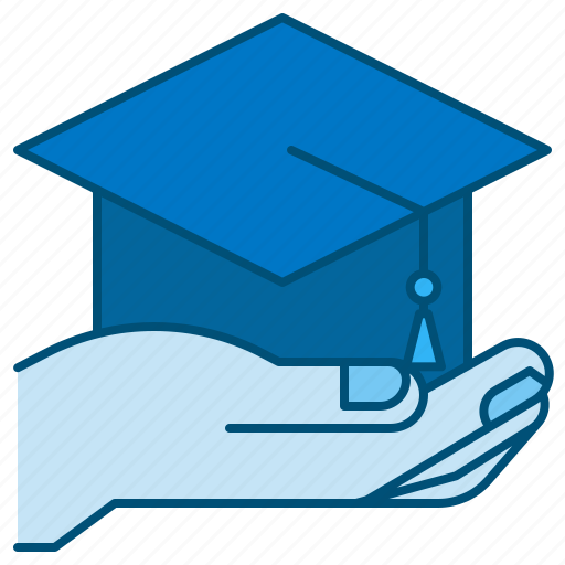 Education, support, graduation, cap, knowledge, hand icon - Download on Iconfinder