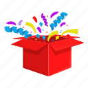 red, surprise, box, present