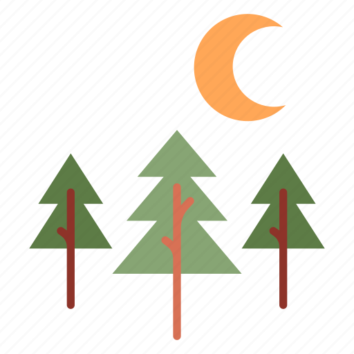 Night, tree, landscape, forest, nature, woods icon - Download on Iconfinder