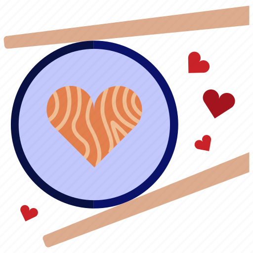 Color, food, heart, kitchen, love, roll, sushi icon - Download on Iconfinder