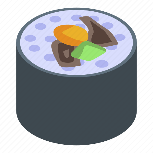 Cartoon, fish, food, isometric, party, roll, sushi icon - Download on Iconfinder