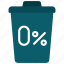 zero, percent, waste, wastebin, trash 