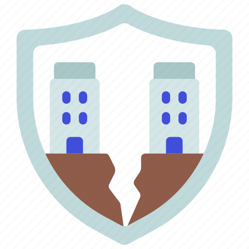 Earthquake, protection, shield, buildings, quake icon - Download on Iconfinder