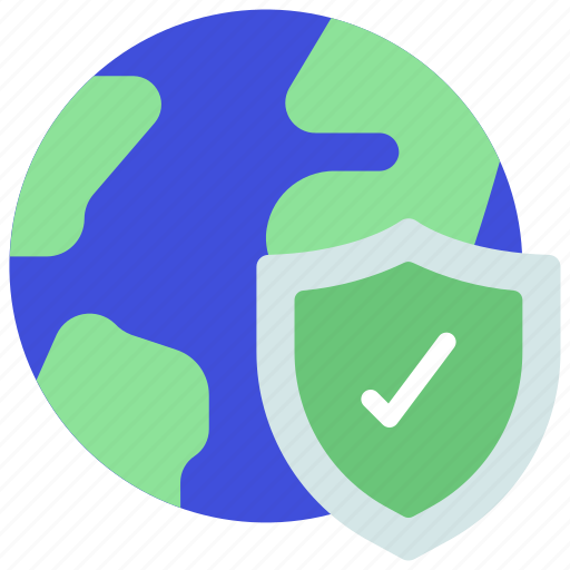 Protected, world, shield, protection, earth icon - Download on Iconfinder