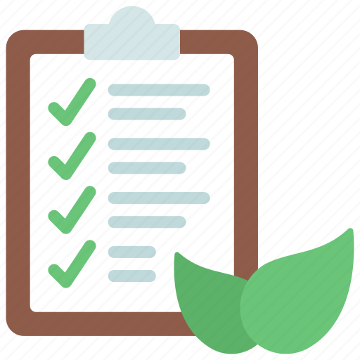 Sustainable, planning, plans, plan, checklist, leaves icon - Download on Iconfinder