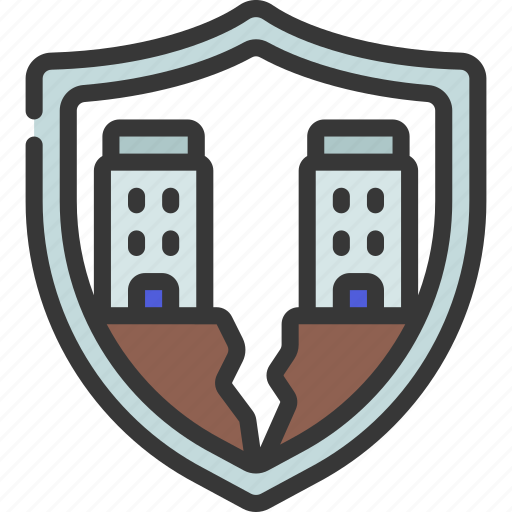 Earthquake, protection, shield, buildings, quake icon - Download on Iconfinder