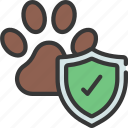 protected, wildlife, paw, print, shield, protection