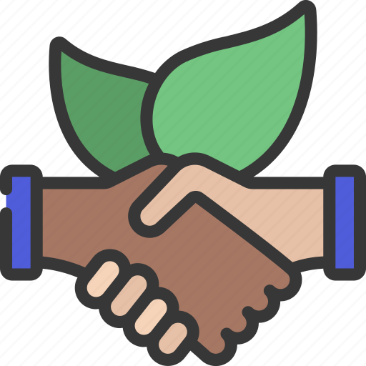 Sustainable, agreement, handshake, leaves, eco icon - Download on Iconfinder